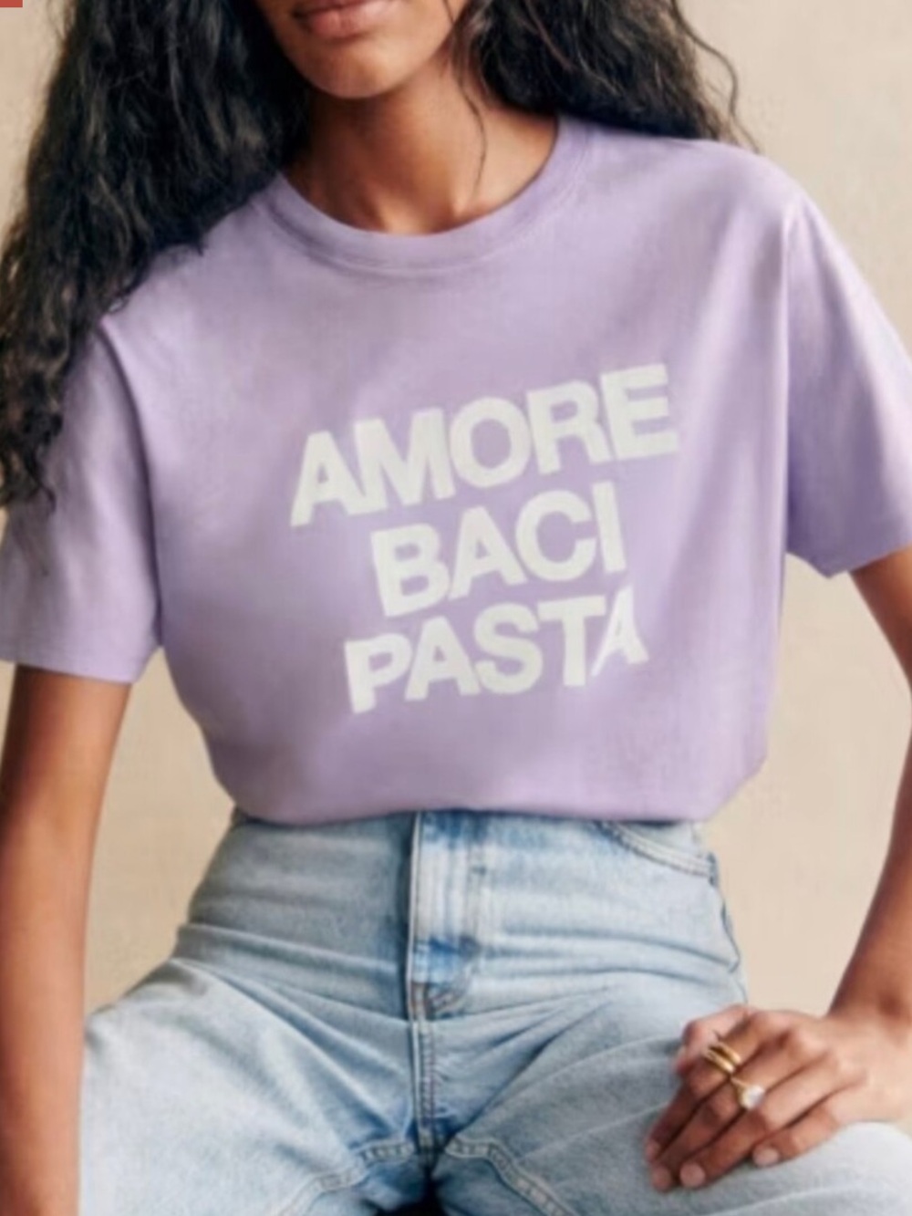Sezane AMORE BACI PASTA Tee